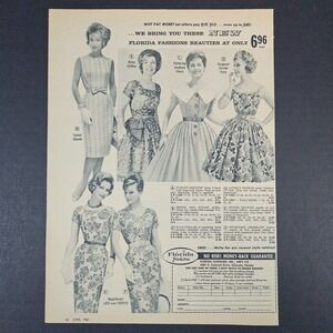 1961 Florida Fashions Dress Order Form Vintage Print Ad OUTDATED EXPIRED Orlando